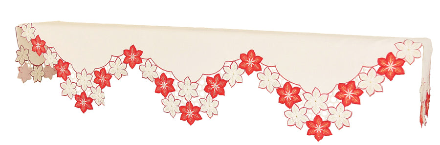 XD99022 Candy Cane Poinsettia Mantel Scarf