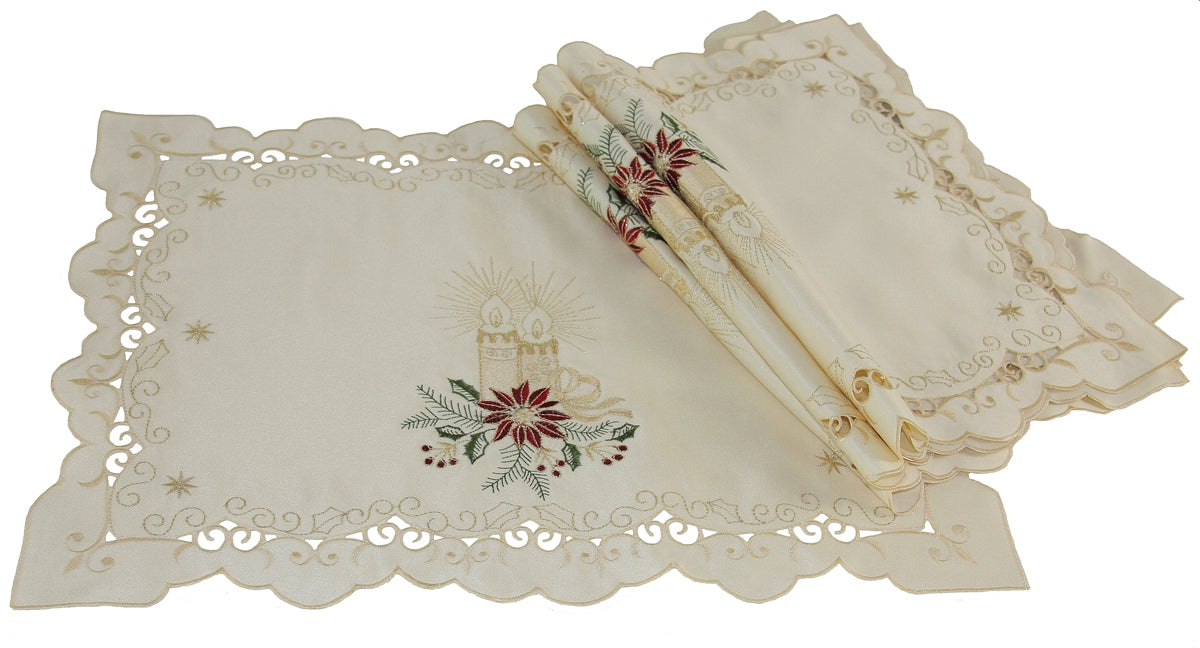 XD99911 Golden Glow Placemats 14x20 Set of 4 Gold Poliviscose